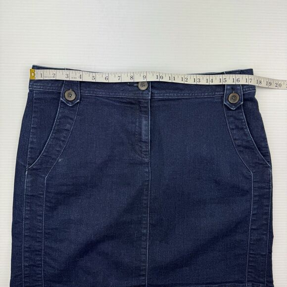 Dana Buchman Denim Mini Skirt Dark Wash Blue Pockets Women’s Size 12 - Picture 6 of 9